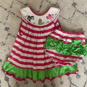 Zoo Animals Smocked Bloomer Set